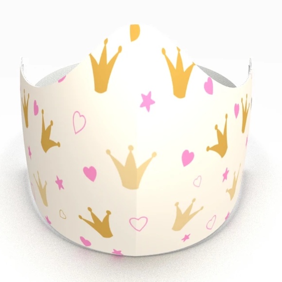 QUALITY BREATHABLE KIDS MASK - PRINCESS CROWNS - Picture 1 of 5
